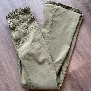 We the free high waist jeans in olive - JAYDE style